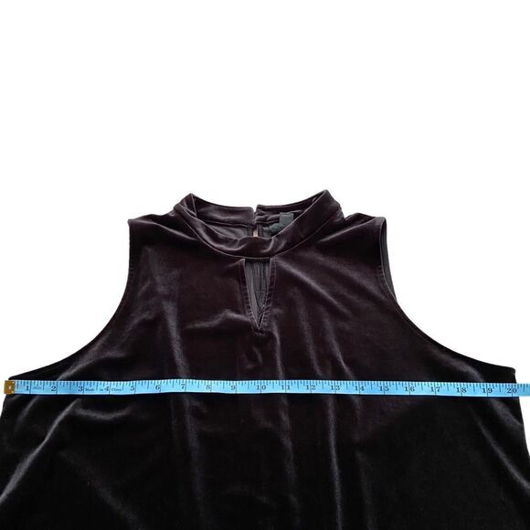 Worthington Dress Shift Black Velvet Sleeveless Halter Neck Cutout in Size XL - Picture 14 of 14